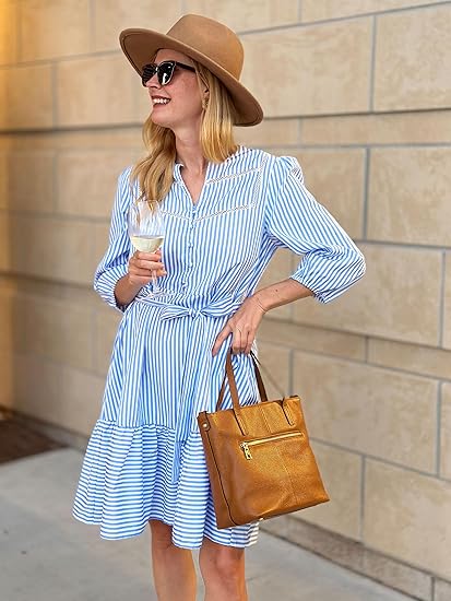 flowy shirt dress women Women's Lightweight Button Front Maxi Shirt Dress  Relaxed Flowy Silh   Montleigh